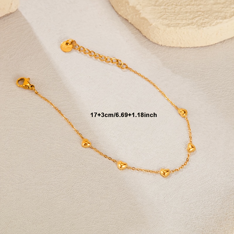 Women's Heart-shaped Beaded Pendant Bracelet, Exquisite Gift